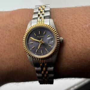 Silver gold mens watch